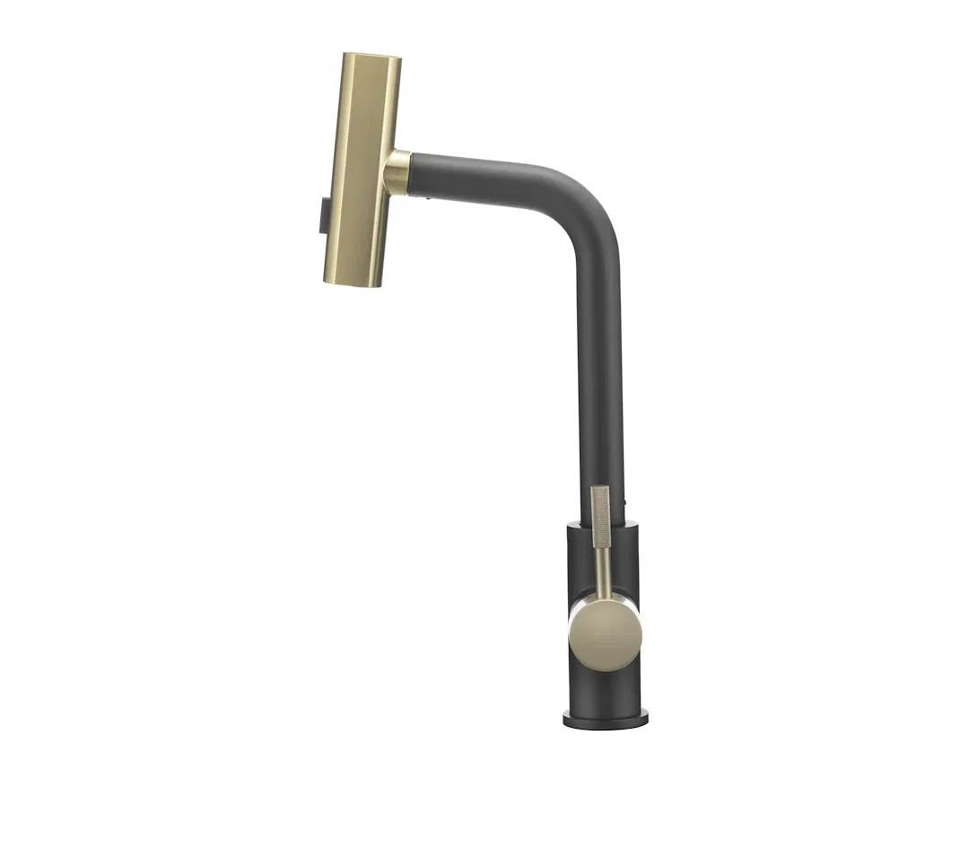 DF-MK511X-MBMG – DURA FAUCET Faucet, Used For Kitchen Single Piece Deck Mount Rainfall Pull Out Spout Lever Type/ 1 H...